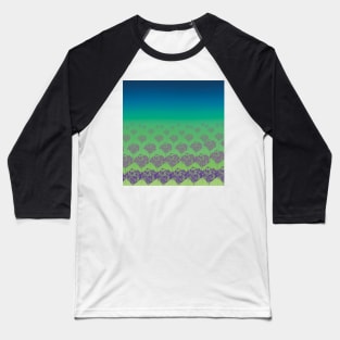 Blue green flower pattern Baseball T-Shirt